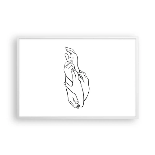 Affisch i vit ram - Hand i hand - 91x61 cm
