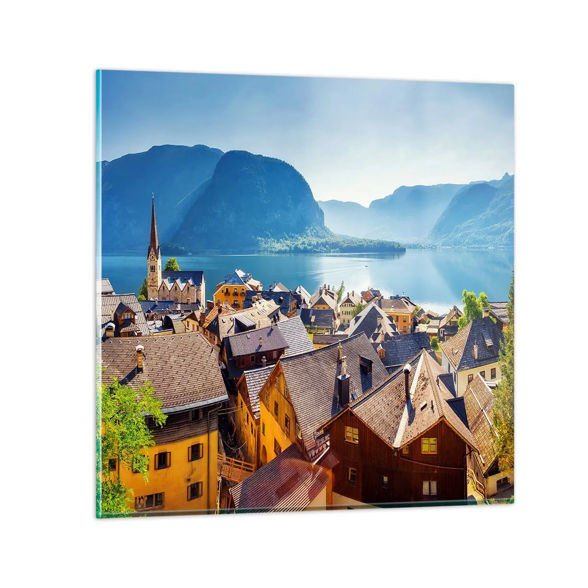 Glastavla - Bild på glas - Mera pittoreskt blir det inte - 40x40 cm