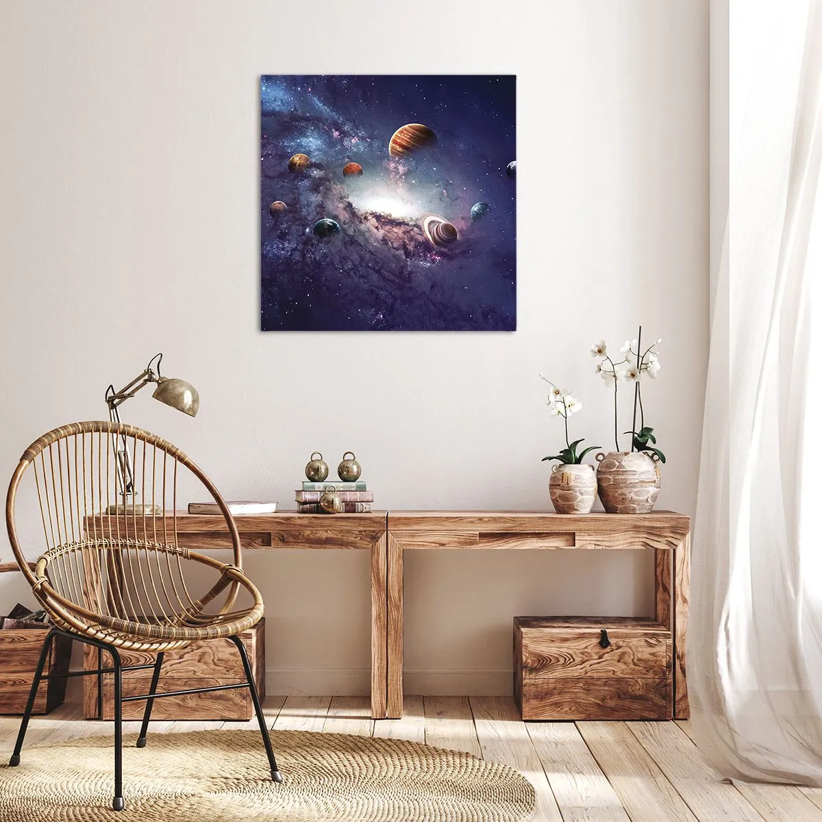 Canvastavla - Bild på duk - Sol- och danssystem - 30x30 cm
