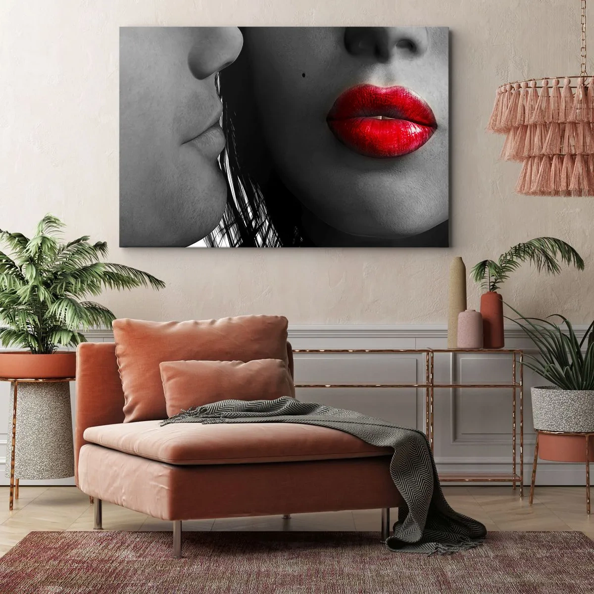 Canvastavla - Bild på duk - Ansikte vid ansikte  - 120x80 cm