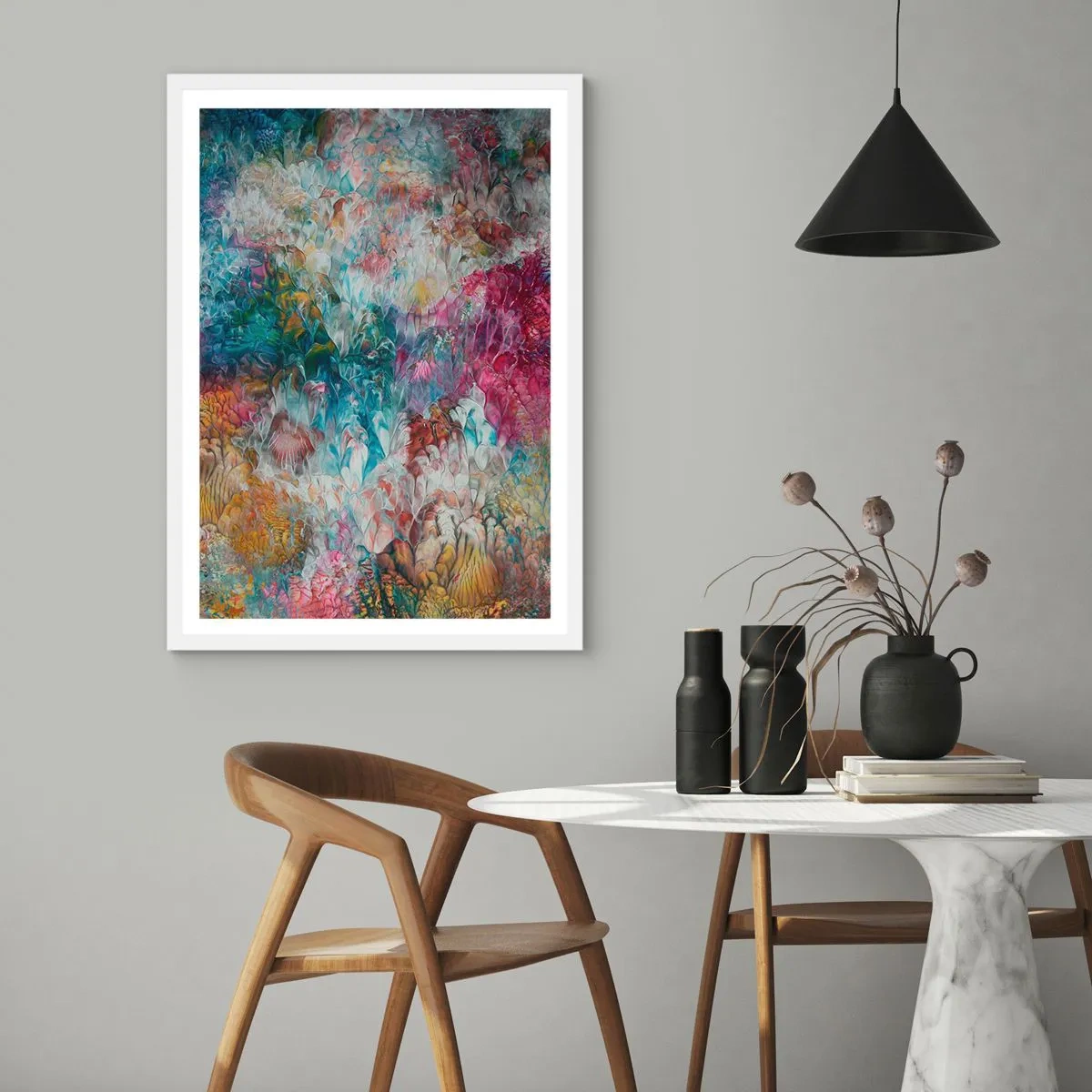 Affisch i vit ram - I full blom - 30x40 cm