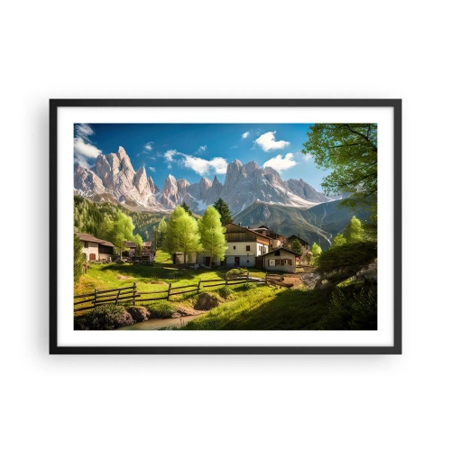 Affisch i svart ram - Alpin idyll - 70x50 cm