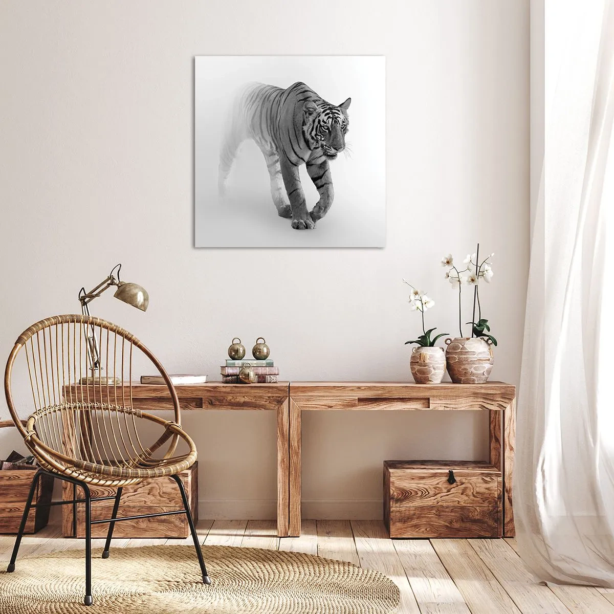 Canvastavla - Bild på duk - Gömd i dimman - 70x70 cm