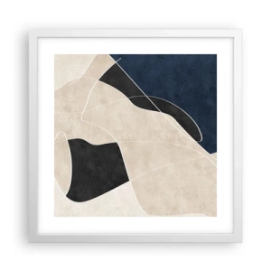 Affisch i vit ram - Abstrakt komposition - färgkontrast - 40x40 cm