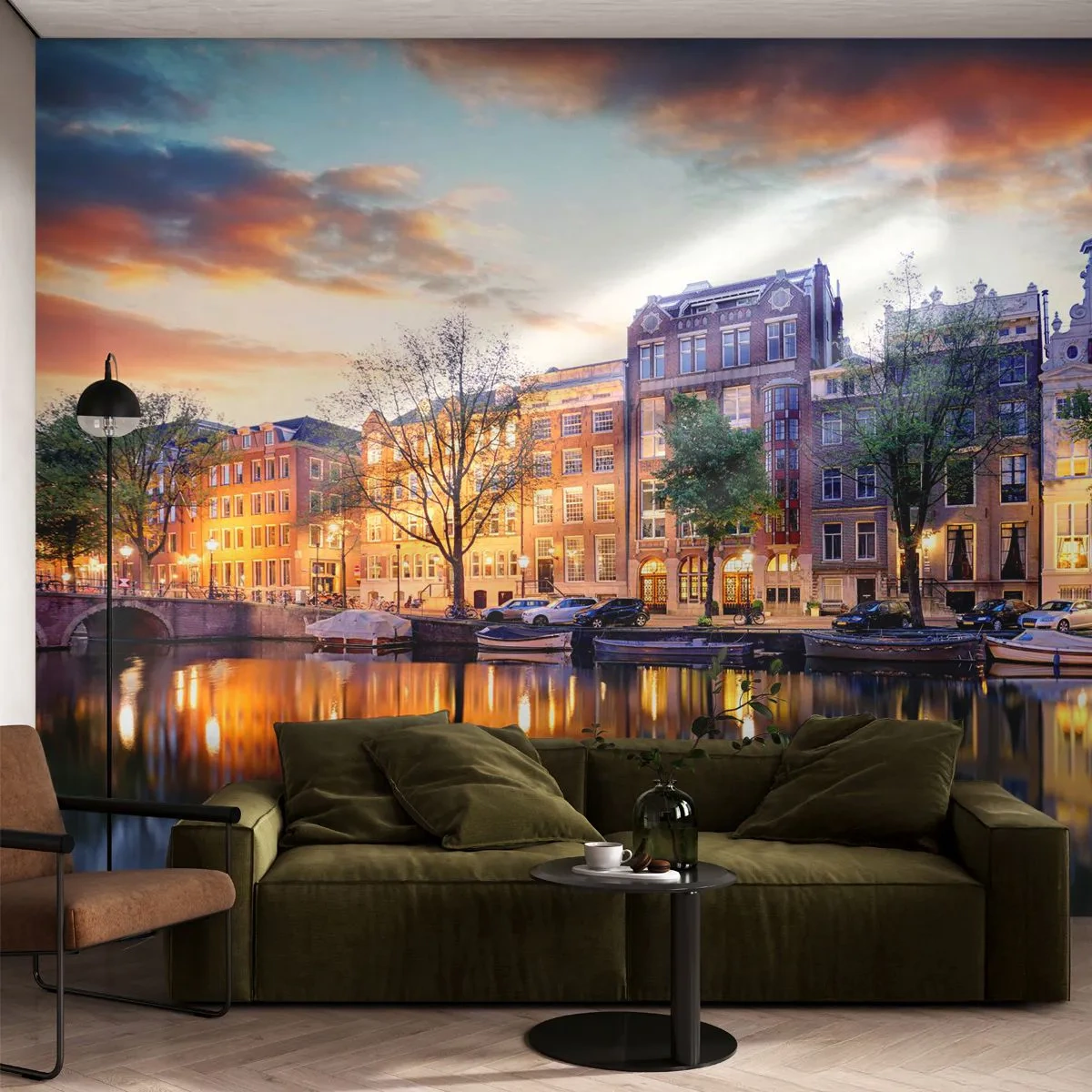 Fototapet Premium Sand - Återhållsam och lugn holländsk skönhet - Stad, Arkitektur, amsterdam - 400x280 cm