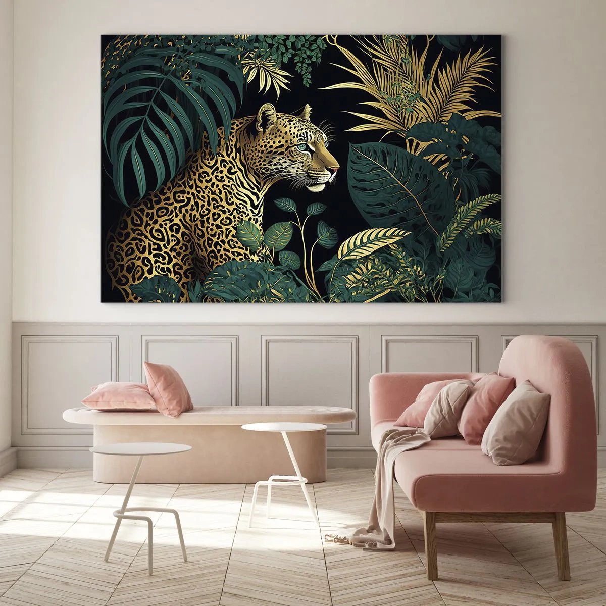Glastavla - Bild på glas - Värden i djungeln - 120x80 cm