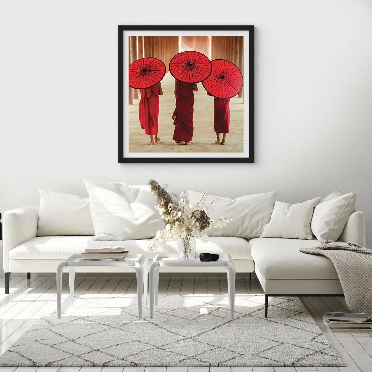 Affisch i svart ram - På väg mot Rena landet - 50x50 cm