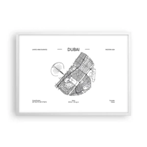 Affisch i vit ram - Dubais anatomi - 70x50 cm