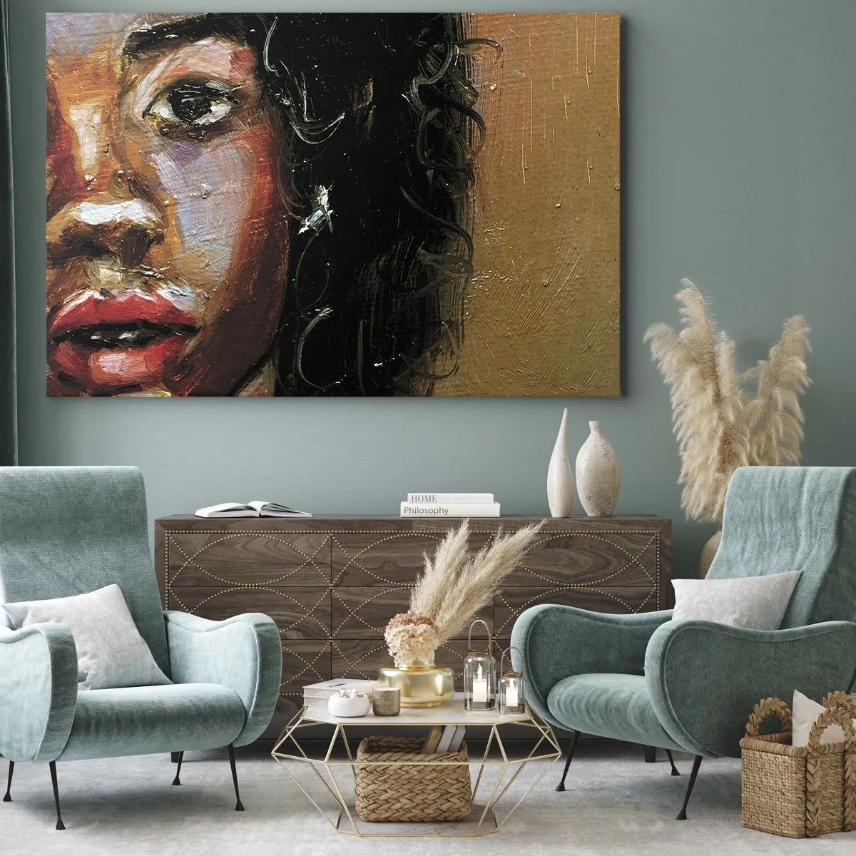 Canvastavla - Bild på duk - Svärta och sken - 70x50 cm