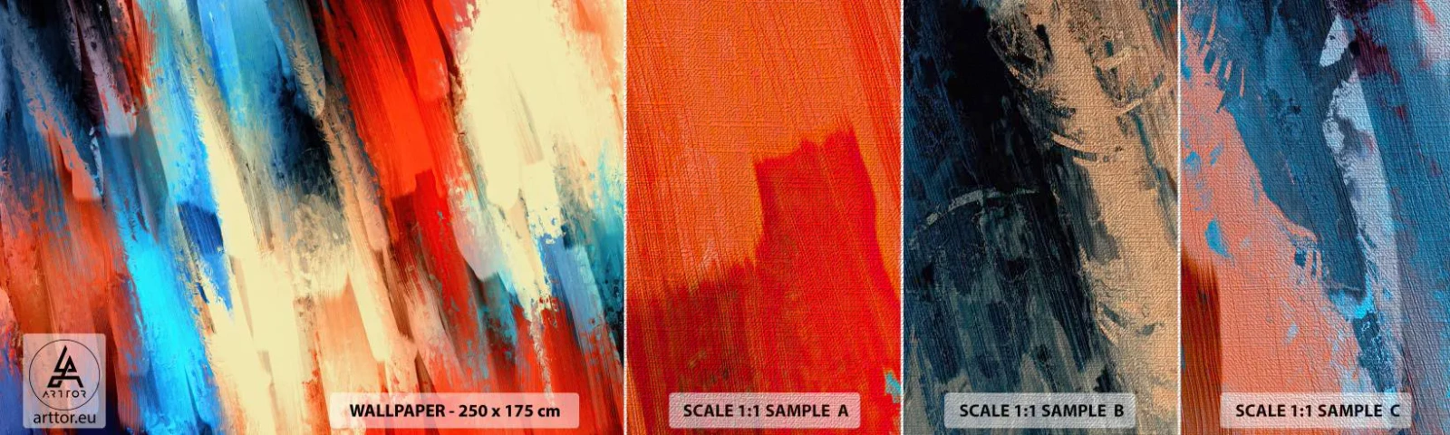 Provbit av fototapet Premium Canvas - Färgkaskad - Abstraktion, Bit, Modernt mönster - 100x30 cm