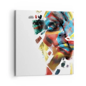 Canvastavla - Bild på duk - Färgrik personlighet - 70x70 cm