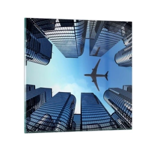 Glastavla - Bild på glas - Utsikten från glasravinen - 30x30 cm