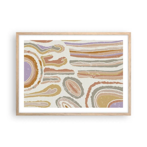 Affisch i ram av ljusek - Färgglada tvärsnitt - 70x50 cm