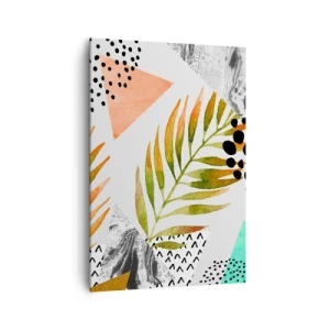 Canvastavla - Bild på duk - Dekoration med palmblad - 70x100 cm