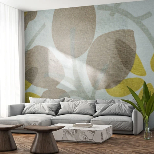 Fototapet Premium Canvas - Komposition i solskenet - Boho, Blommor, Minimalism - 200x140 cm