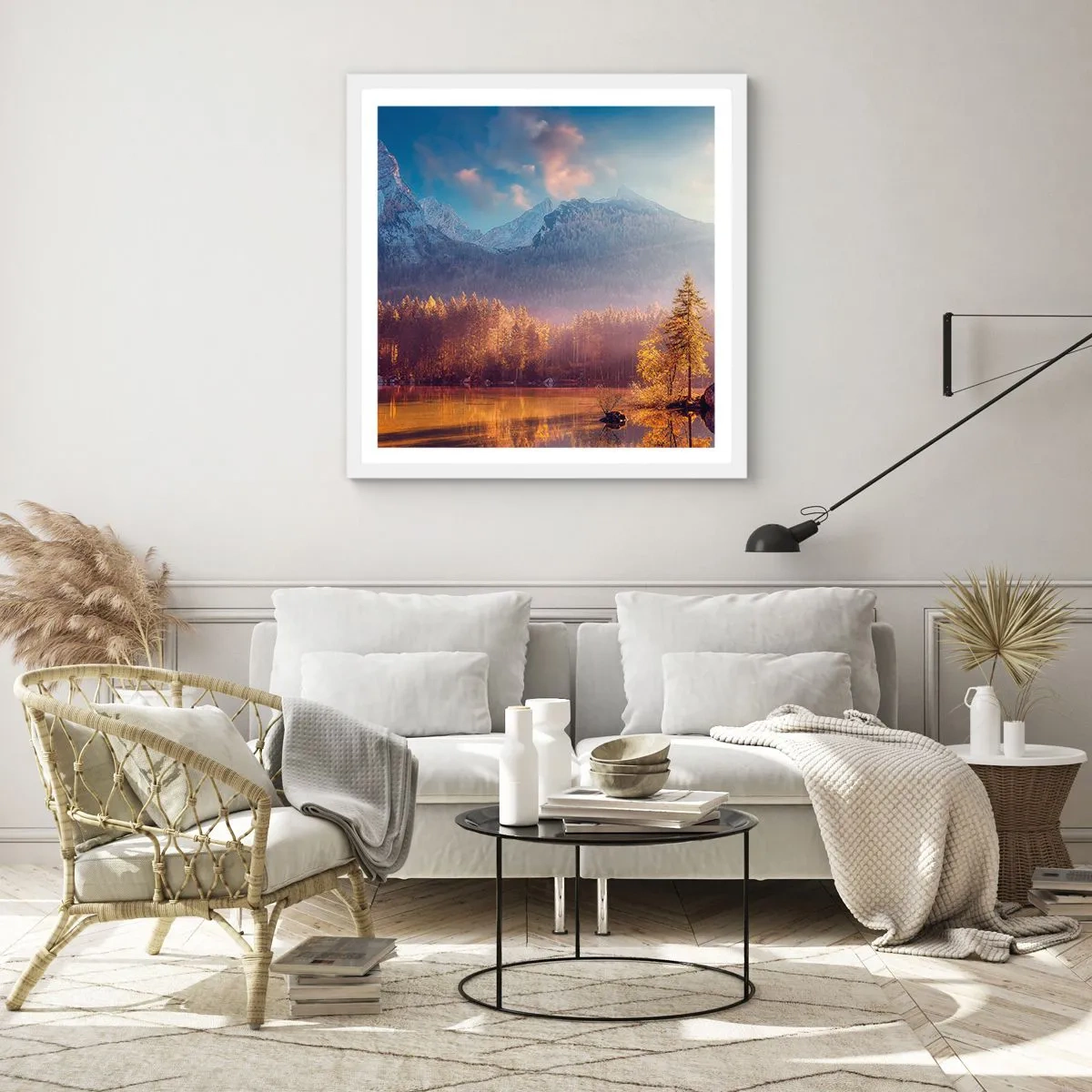 Affisch i vit ram - I berg och dalar - 60x60 cm