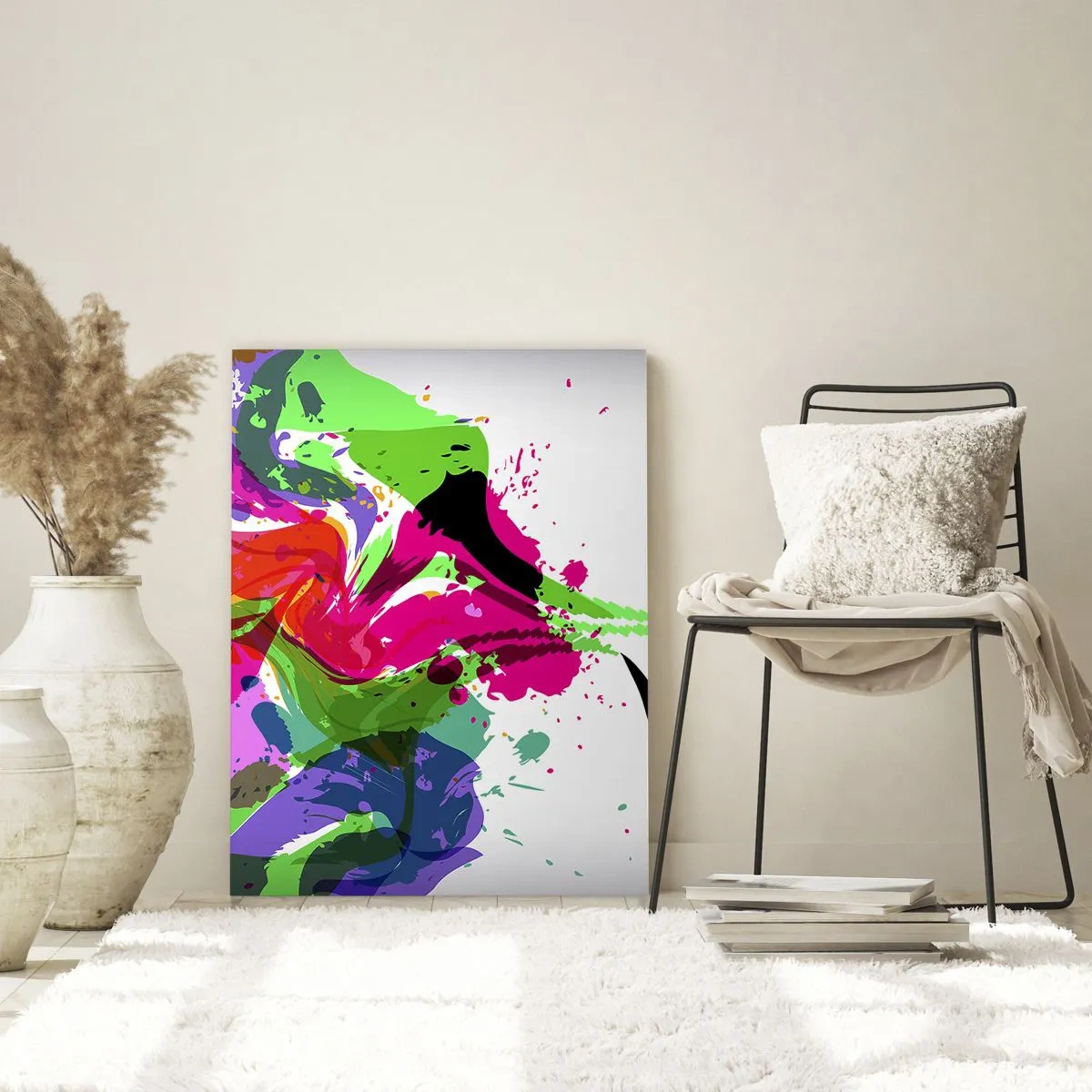 Glastavla - Bild på glas - Berättelse i regnbågens färger - 50x70 cm