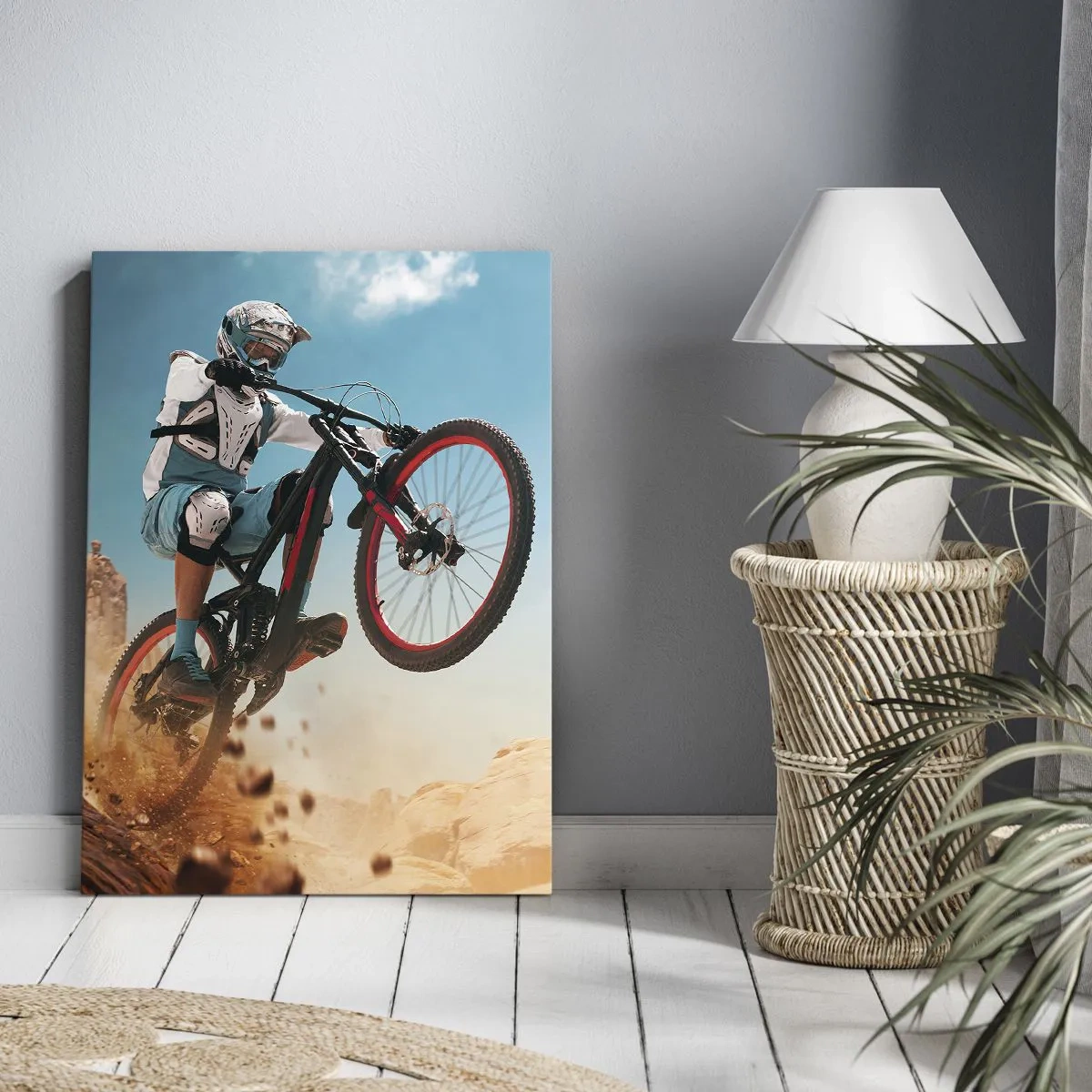 Canvastavla - Bild på duk - Cykelgalning - 70x100 cm