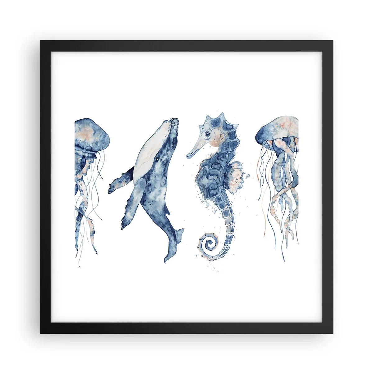 Affisch i svart ram - Havets under - 40x40 cm