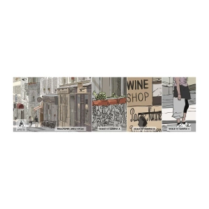 Provbit av självhäftande fototapet Deluxe Sticker - Stadens nöjen - Arkitektur, Stad, Paris - 100x30 cm