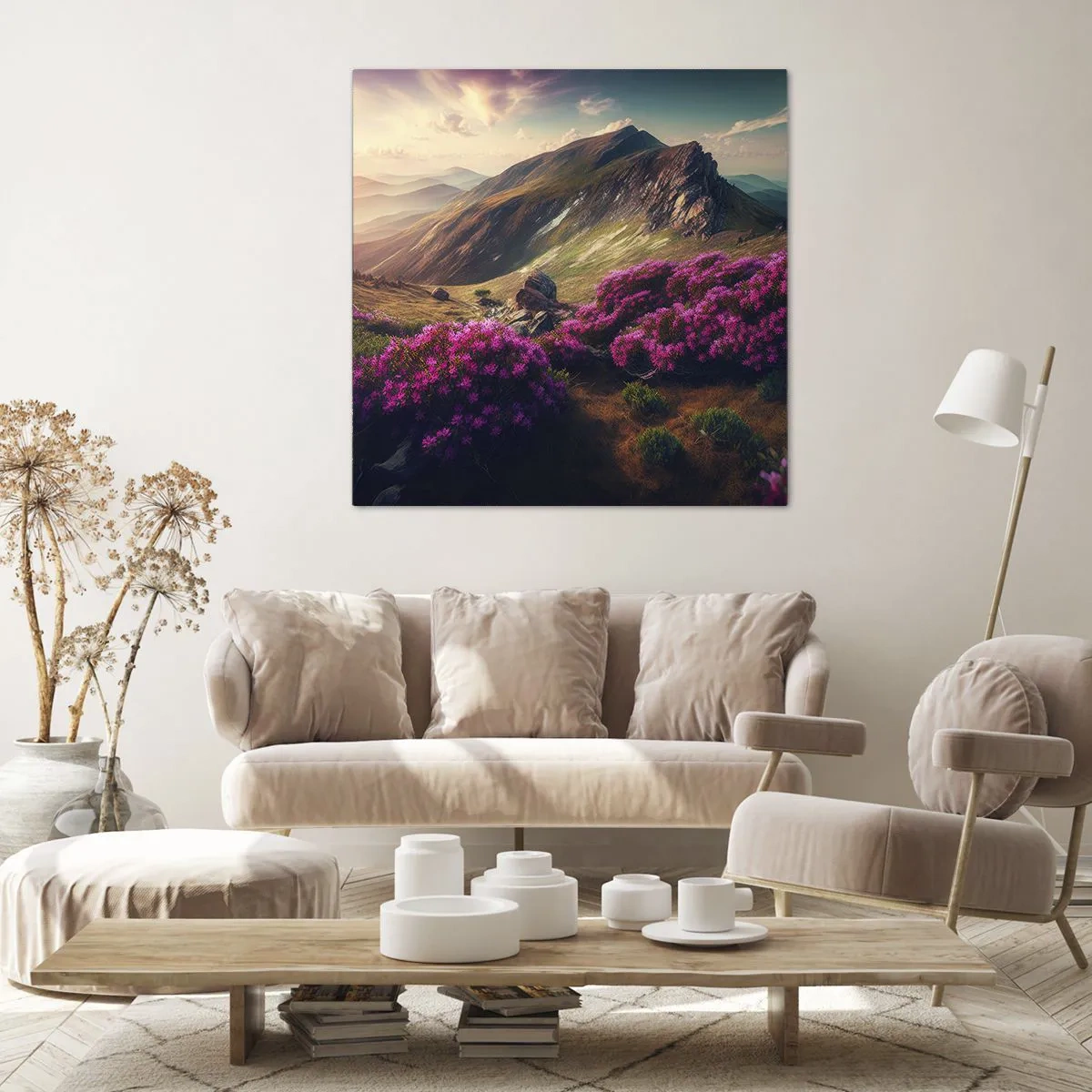 Canvastavla - Bild på duk - Sommar i fjällen - 50x50 cm