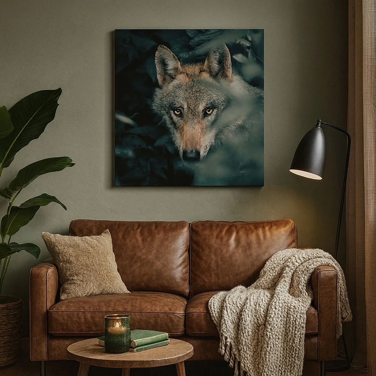 Canvastavla - Bild på duk - Jägare - 30x30 cm