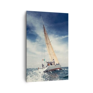 Canvastavla - Bild på duk - De hinner inte ikapp oss! - 80x120 cm