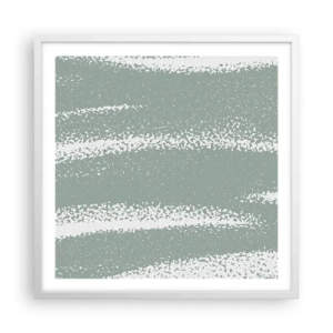 Affisch i vit ram - Abstraktion i vinterstämning - 60x60 cm