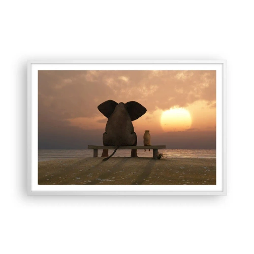 Affisch i vit ram - Det är bra att vara tyst tillsammans - 91x61 cm