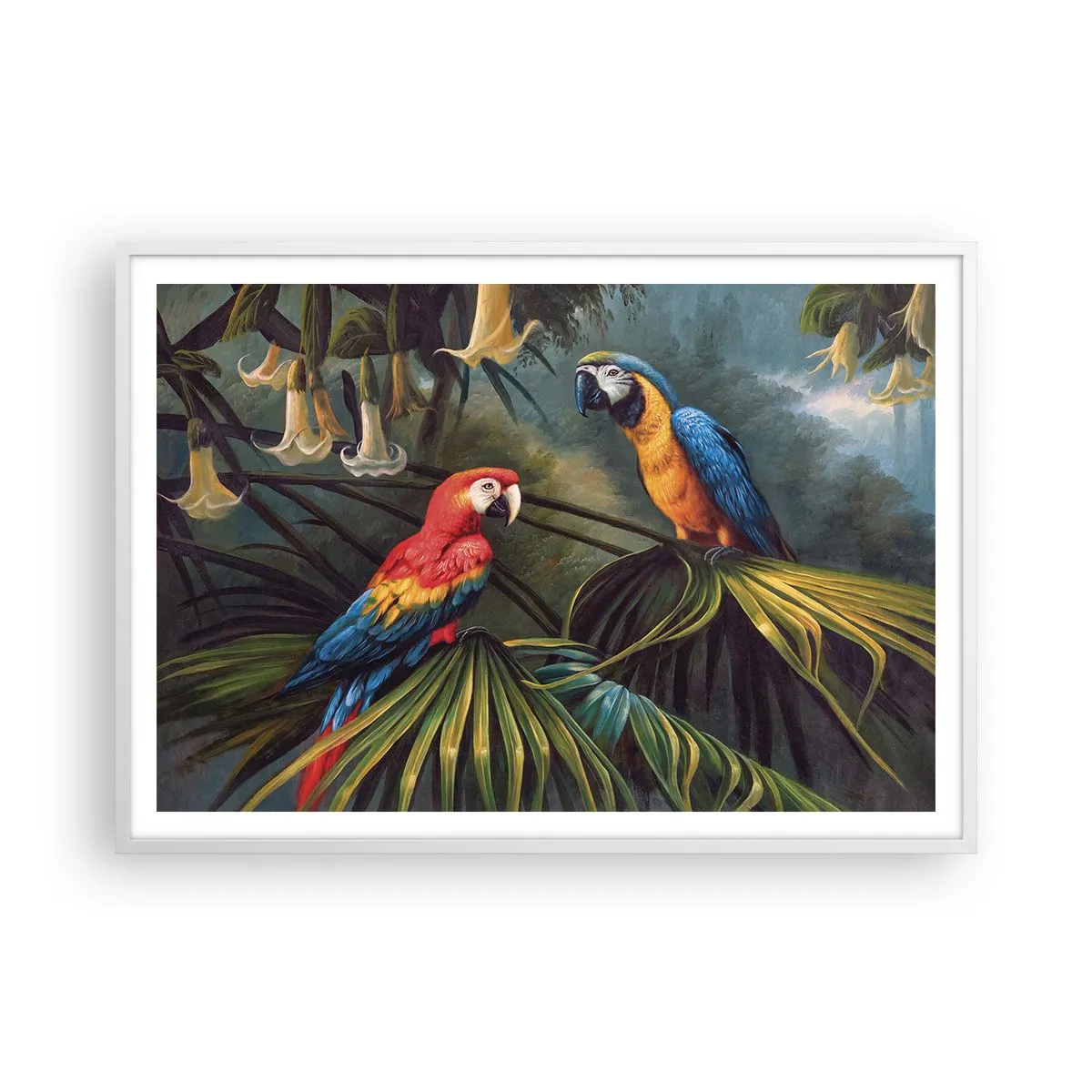 Affisch i vit ram - Romantiken i tropikerna - 100x70 cm