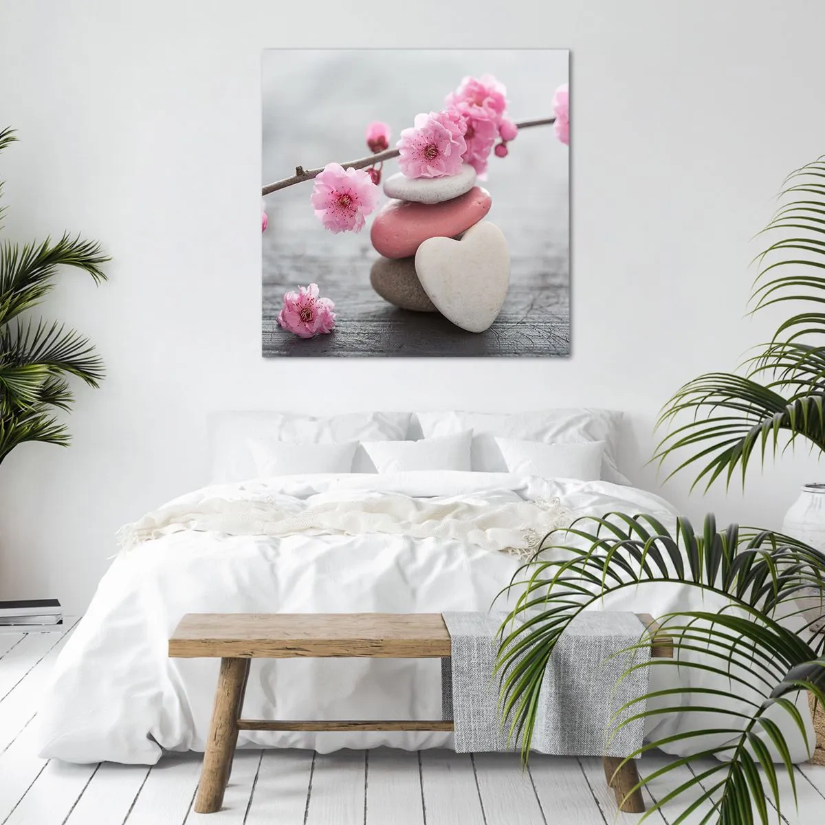 Canvastavla - Bild på duk - Salighet med körsbärsblomma - 30x30 cm