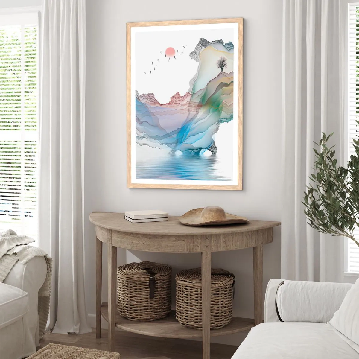 Affisch i ram av ljusek - Mot kristallfjäll - 50x70 cm