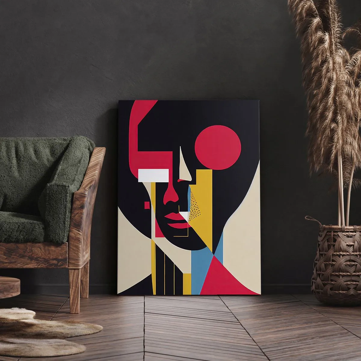 Canvastavla - Bild på duk - Hennes inre värld - 65x120 cm