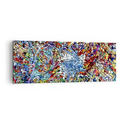 Canvastavla - Bild på duk - Glasmålning - droppar  - 140x50 cm