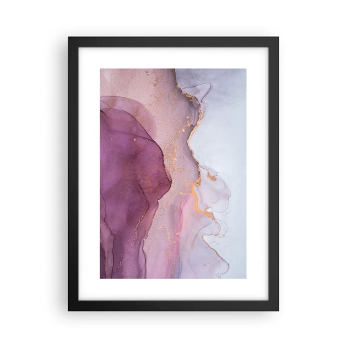 Affisch i svart ram - Lila och violett vågor - 30x40 cm