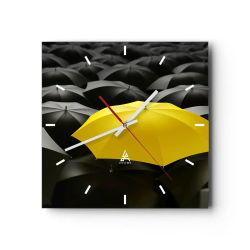 Väggklocka - Klocka på glas - Farväl sorgen - 30x30 cm