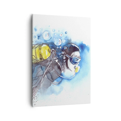 Canvastavla - Bild på duk - Det stora blåa - 50x70 cm