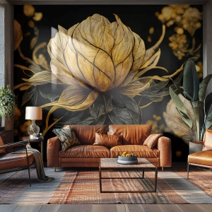 Fototapet Premium Sand - Subtil skörhet - Blomma, Art déco, Glamour - 100x70 cm