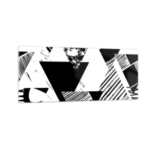 Glastavla - Bild på glas - Det regnar trianglar - 100x40 cm