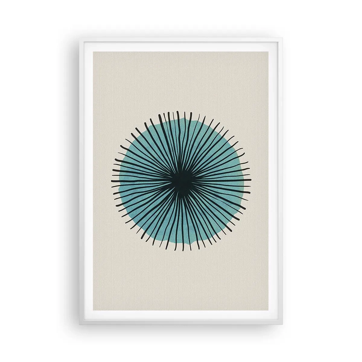 Affisch i vit ram - Radier mot blått - 70x100 cm