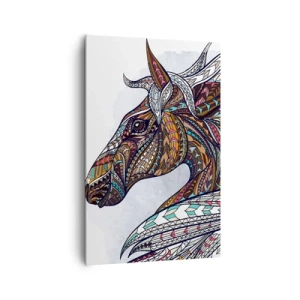Canvastavla - Bild på duk - Keltiska kämpens häst - 80x120 cm
