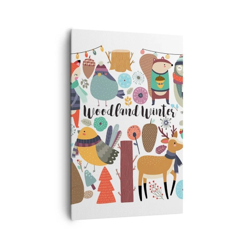 Canvastavla - Bild på duk - Sagojul i skogen - 80x120 cm