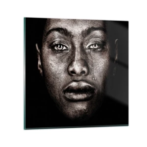 Glastavla - Bild på glas - En tår - 70x70 cm