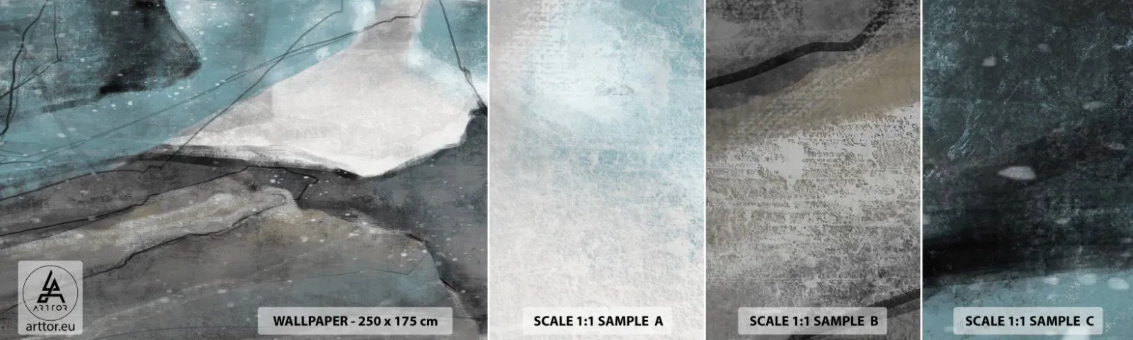 Fototapet Prov Standard Eco - Abstraktion: stenar och is - Minimalism, Bit, Modern - 100x30 cm