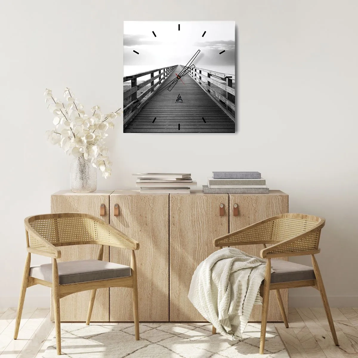 Väggklocka - Klocka på glas - Ut i det oändliga... - 40x40 cm