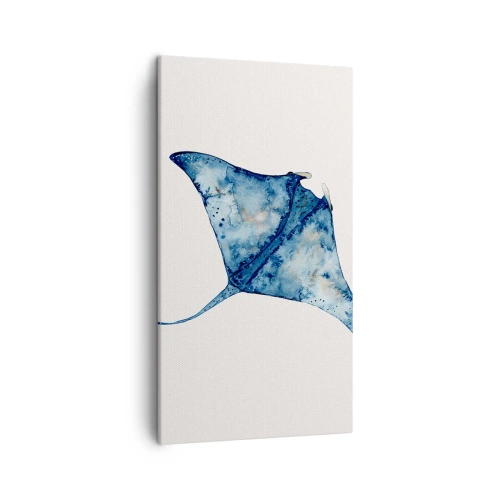 Canvastavla - Bild på duk - Liv i blått - 45x80 cm