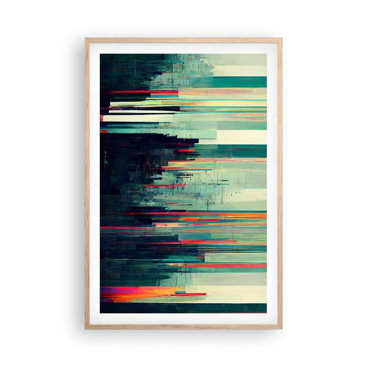 Affisch i ram av ljusek - Futuristisk stad - 61x91 cm