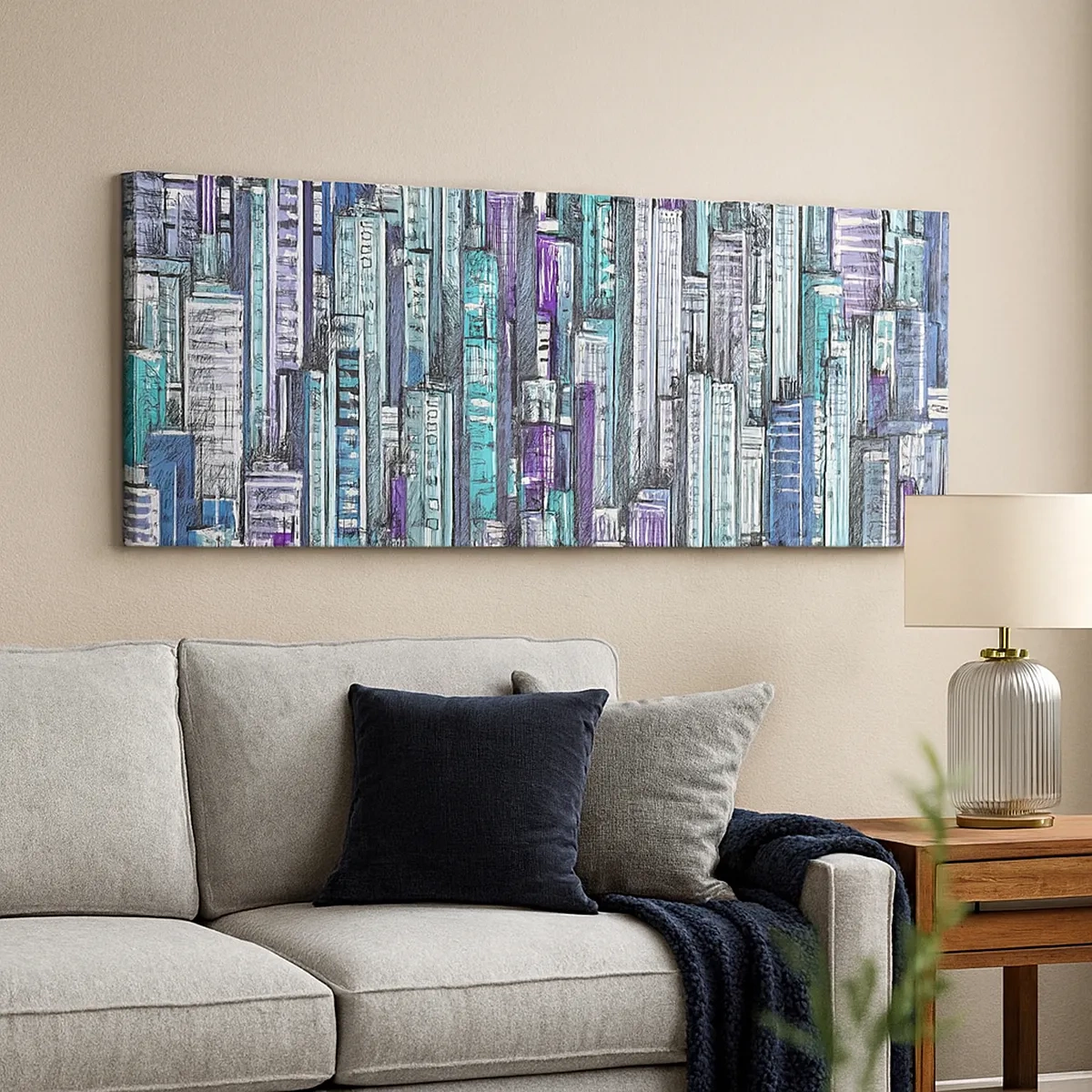 Canvastavla - Bild på duk - Blått från himlen - 30x30 cm