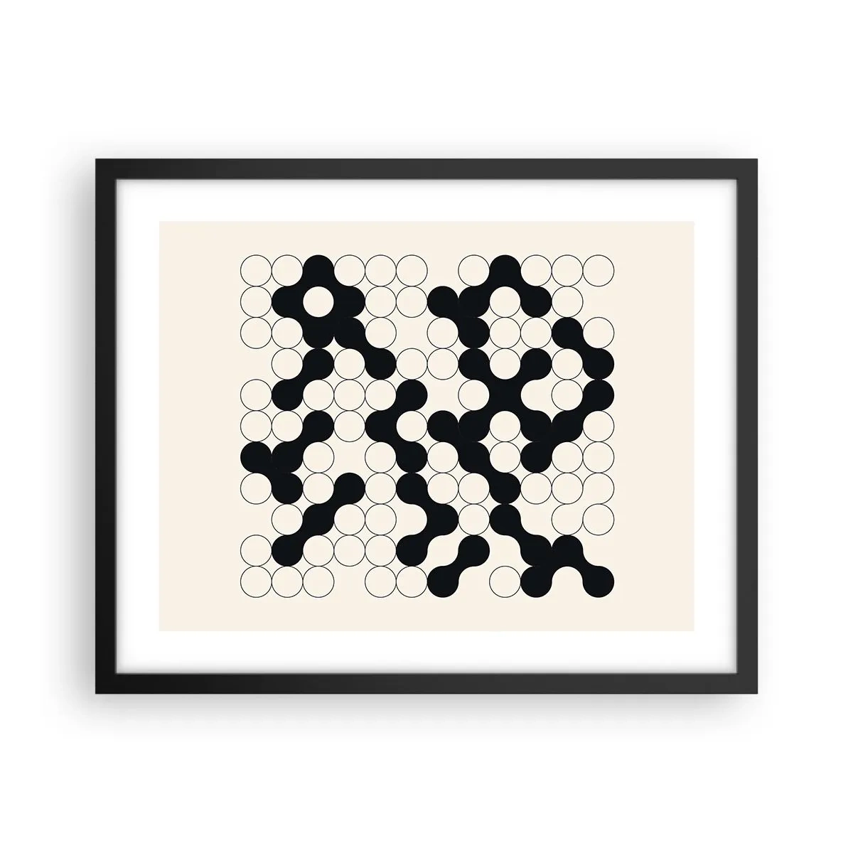 Affisch i svart ram - Kinesiskt spel - variation - 50x40 cm