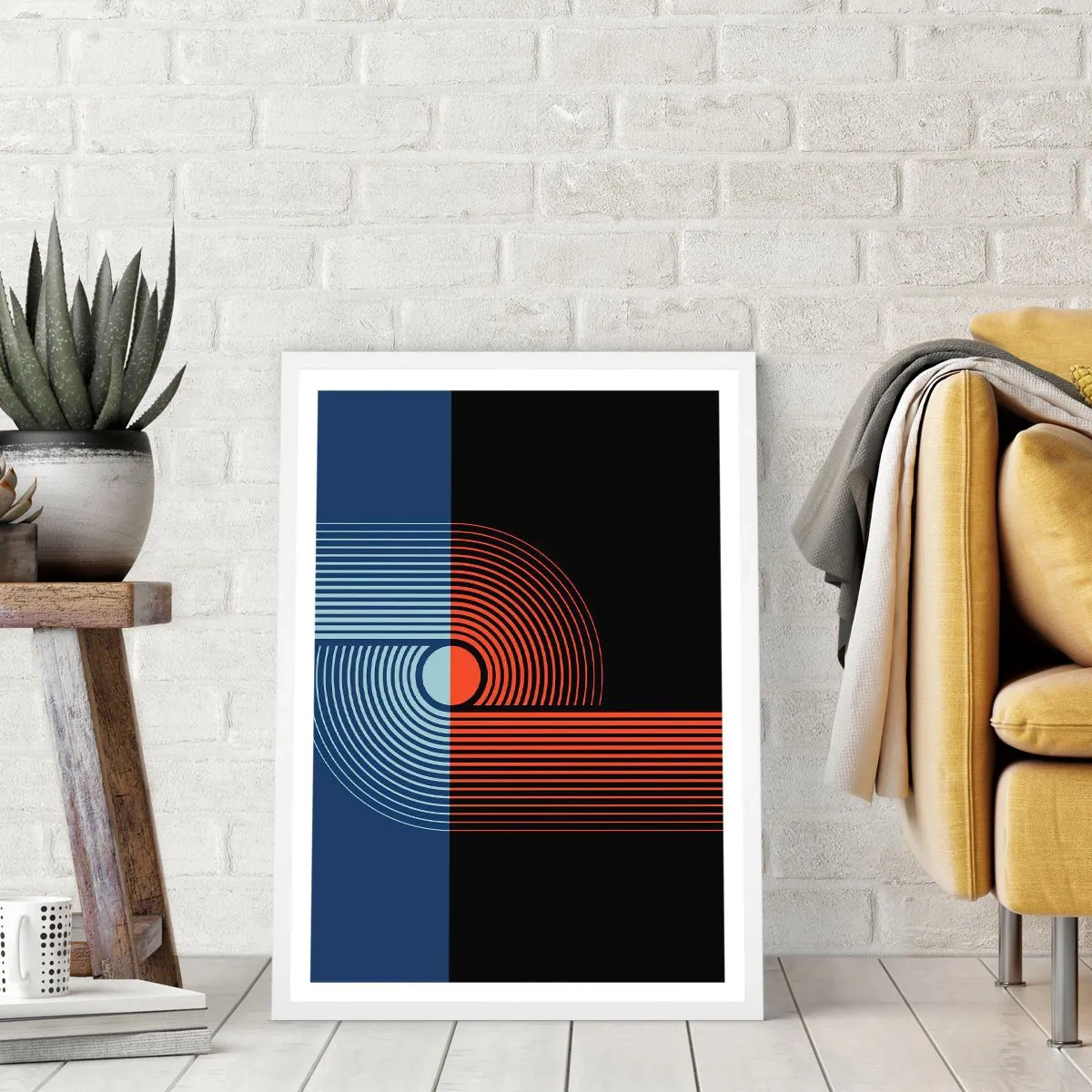 Affisch i vit ram - I en geometrisk kläm - 40x50 cm